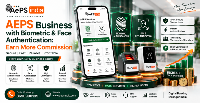 AEPS Business with Biometric & Face Authentication: Earn More Commission