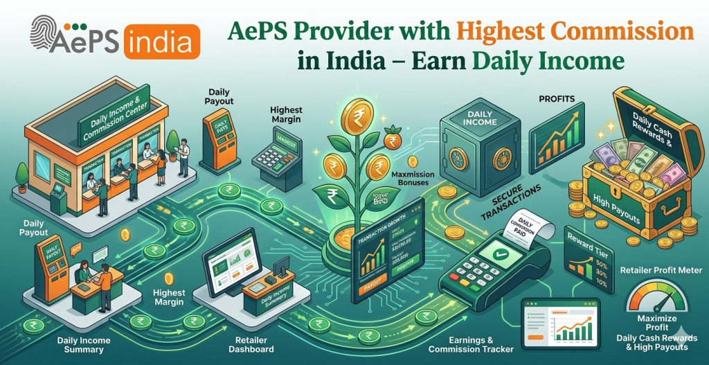 AEPS Provider with Highest Commission in India – Earn Daily Income