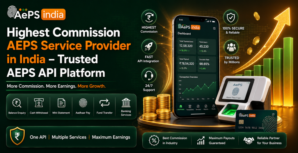 Highest Commission AEPS Service Provider in India – Trusted AEPS API Platform